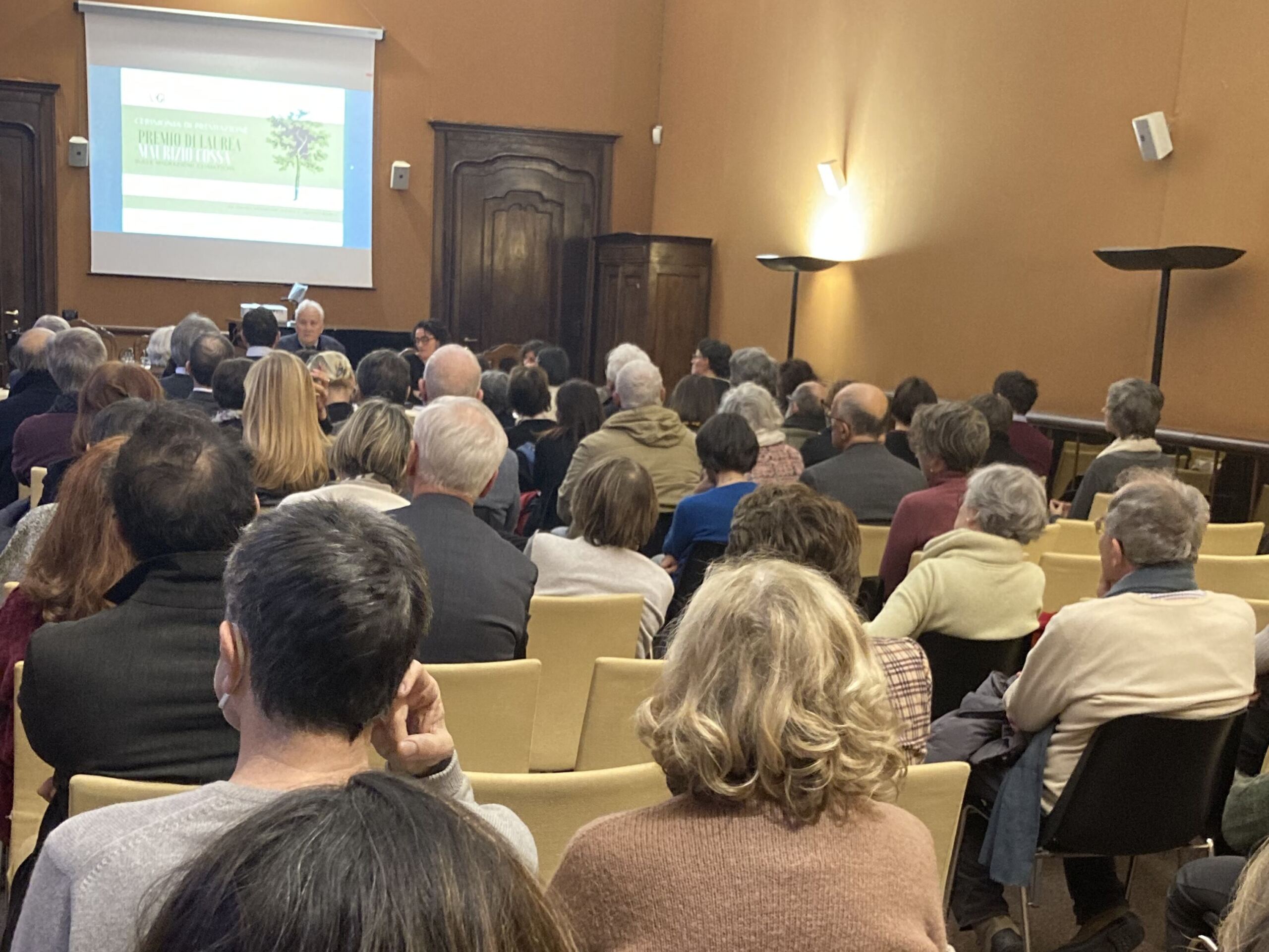 Premio Cossa 2023 sala della premiazione