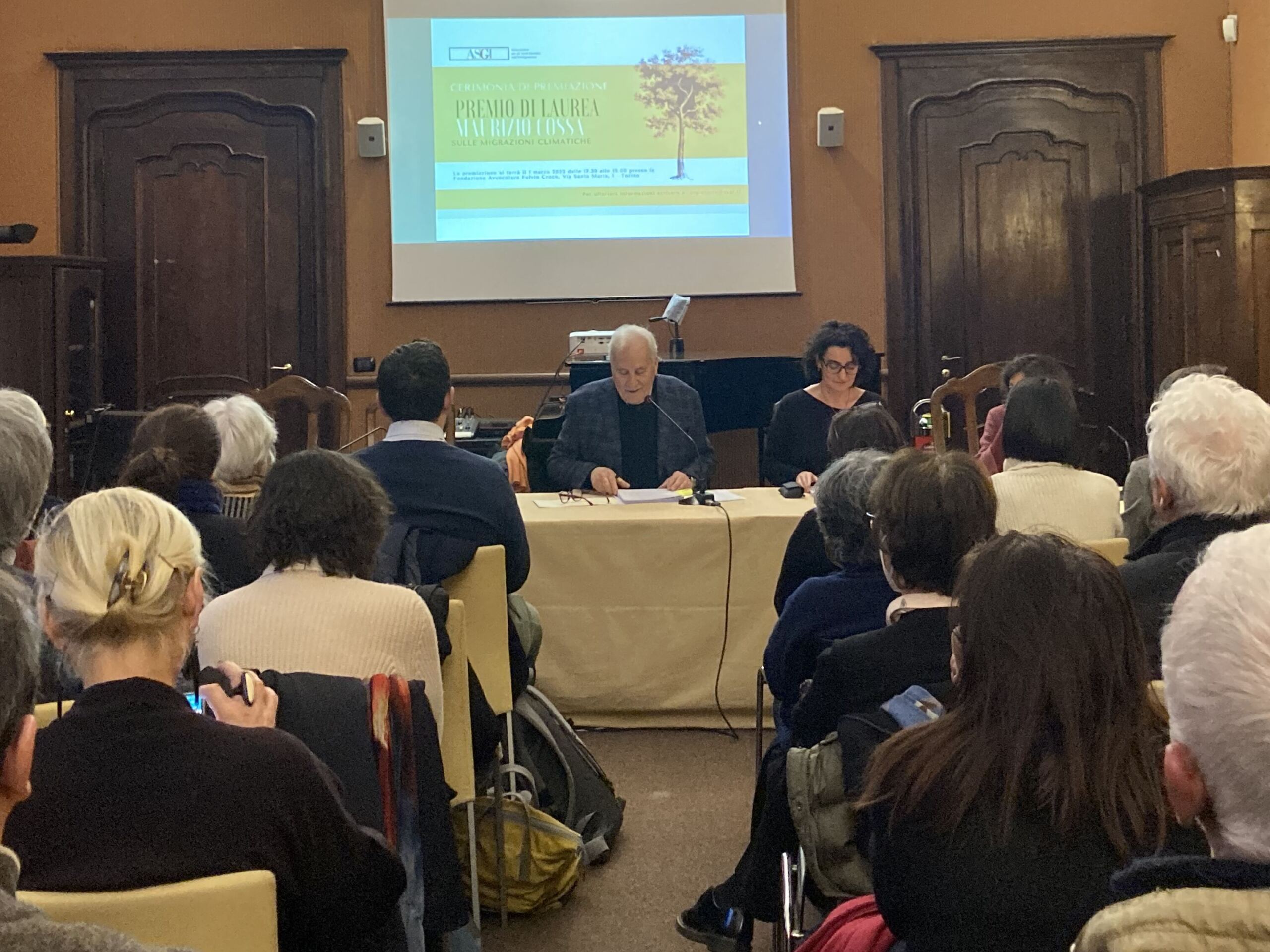 Premio Cossa 2023 sala della premiazione